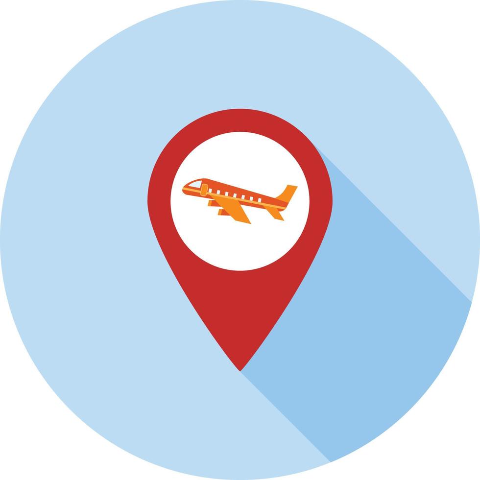 Airport Location Flat Long Shadow Icon vector