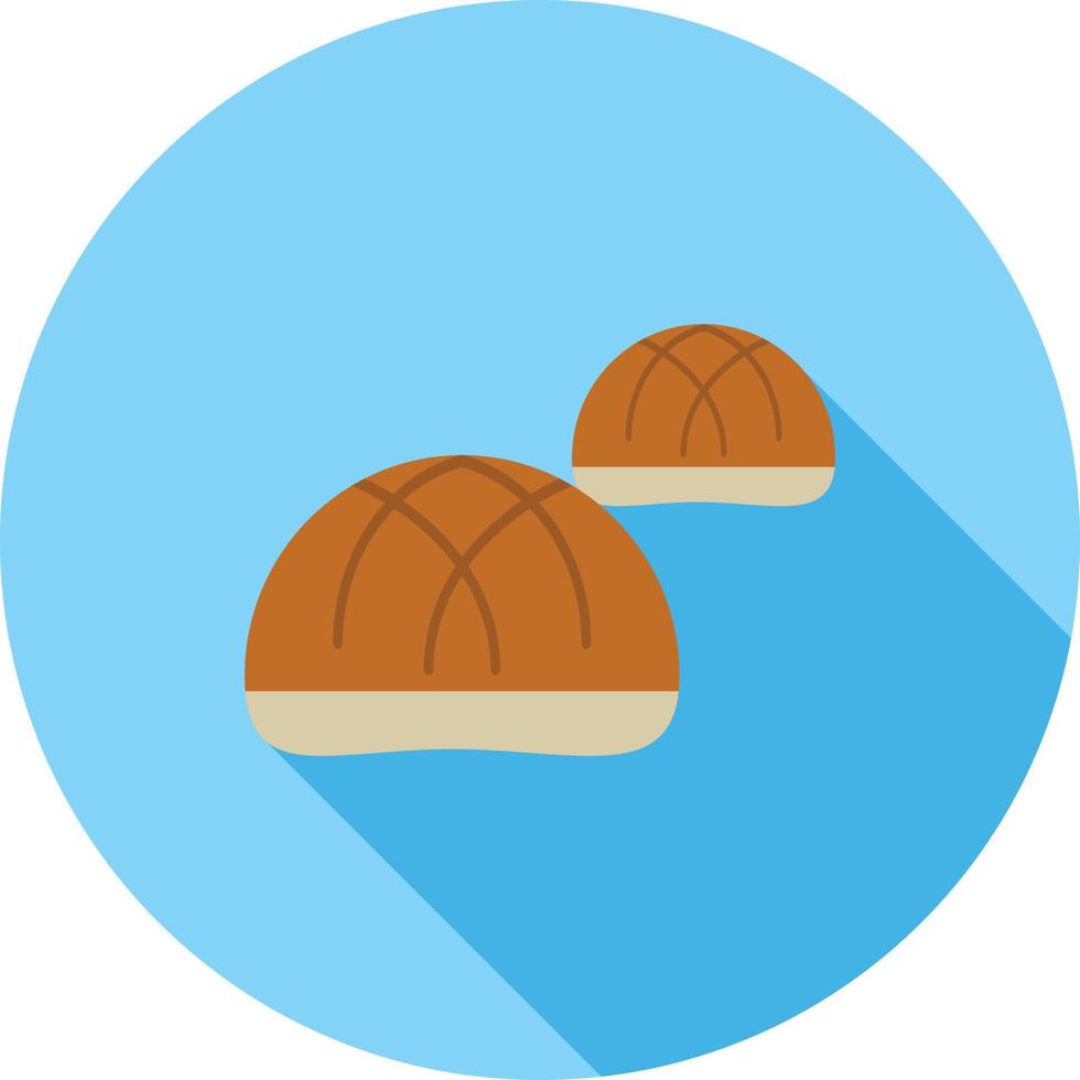 Small Baked Buns Flat Long Shadow Icon vector