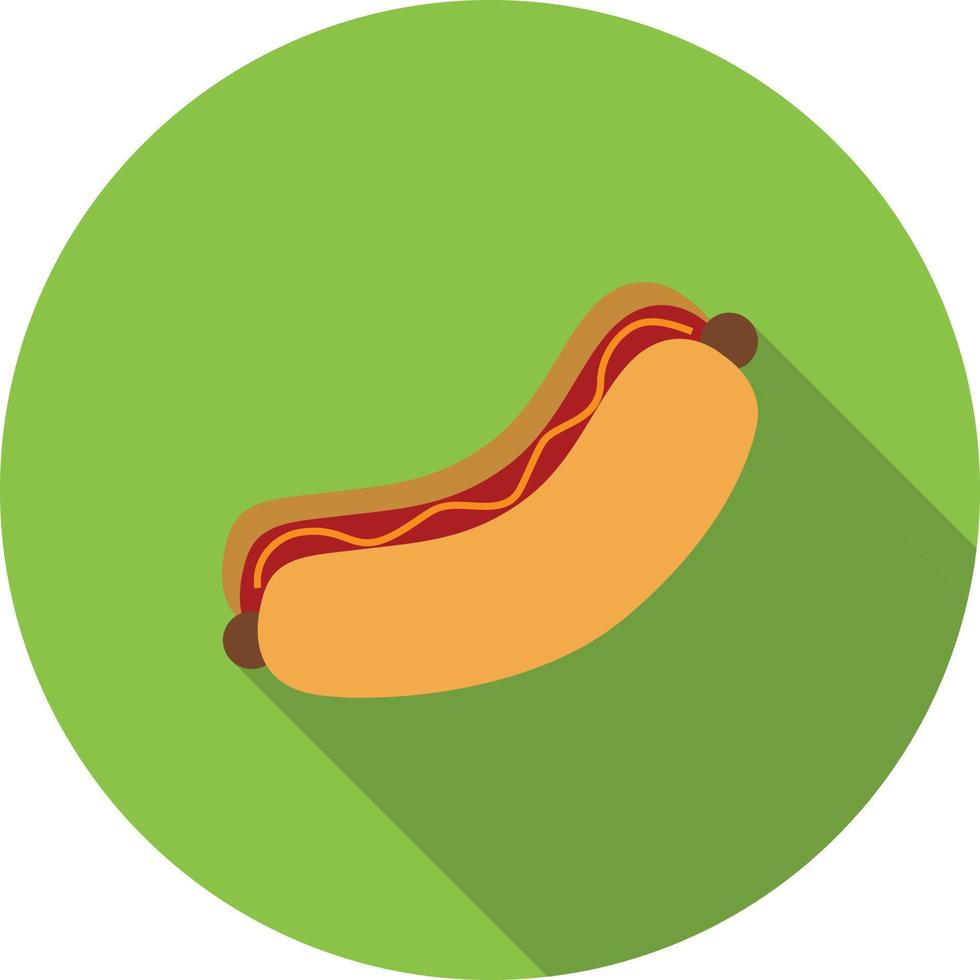 Hot Dog Flat Long Shadow Icon vector