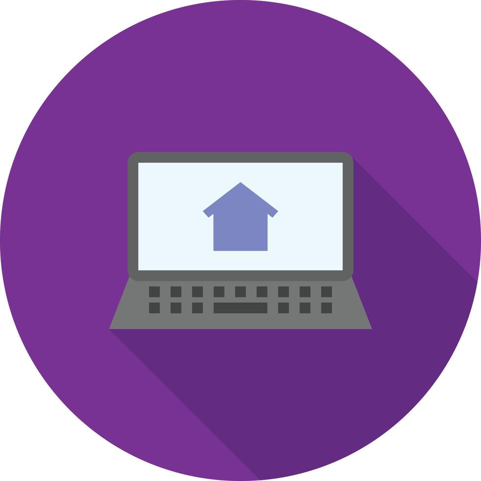 Online Housing Flat Long Shadow Icon vector