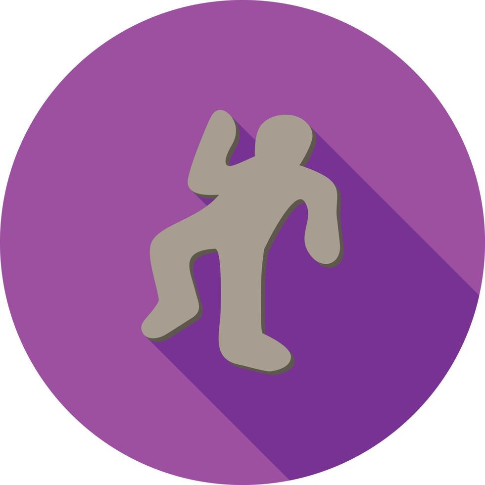 Deadbody Print Flat Long Shadow Icon vector
