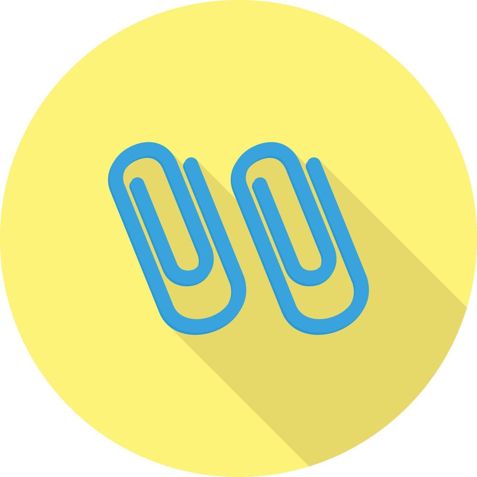 Paper Clips Flat Long Shadow Icon vector