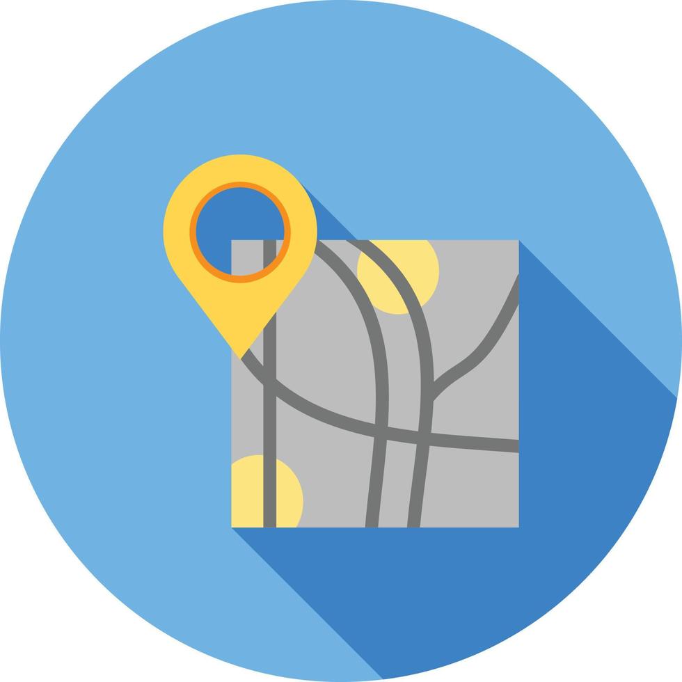 Marked on Map Flat Long Shadow Icon vector