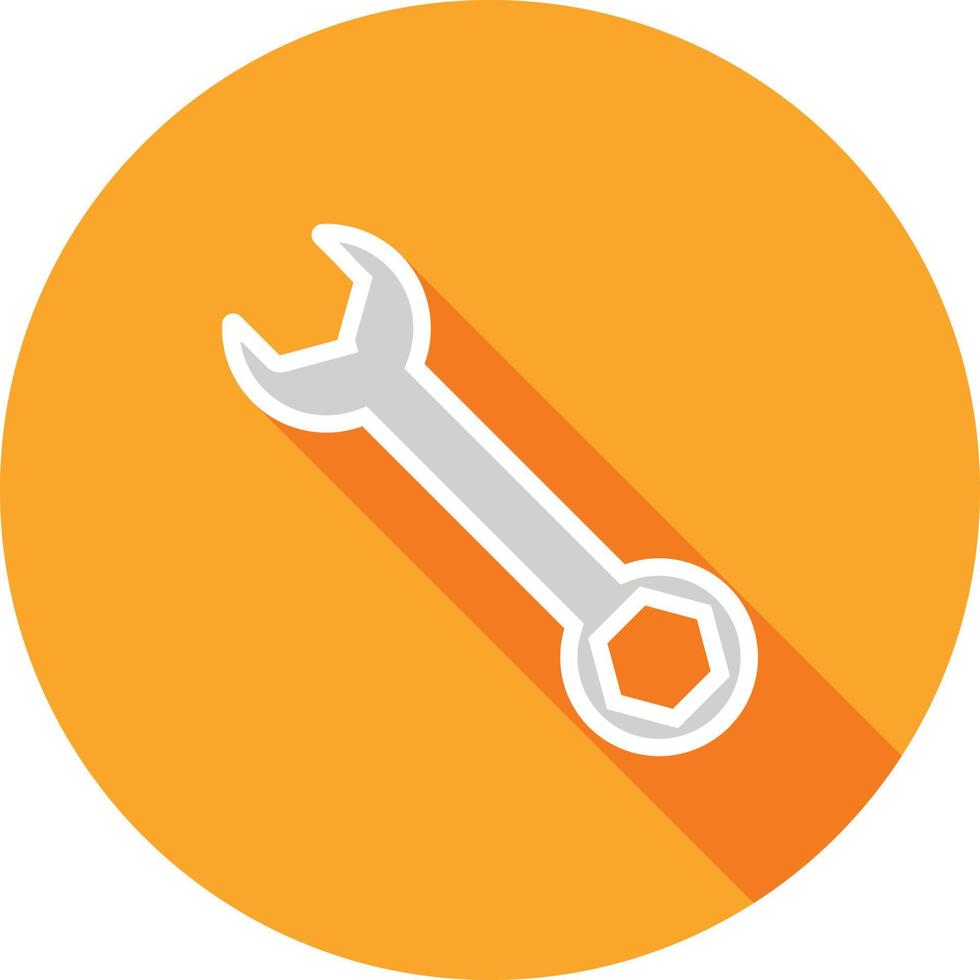 Simple Wrench Flat Long Shadow Icon vector