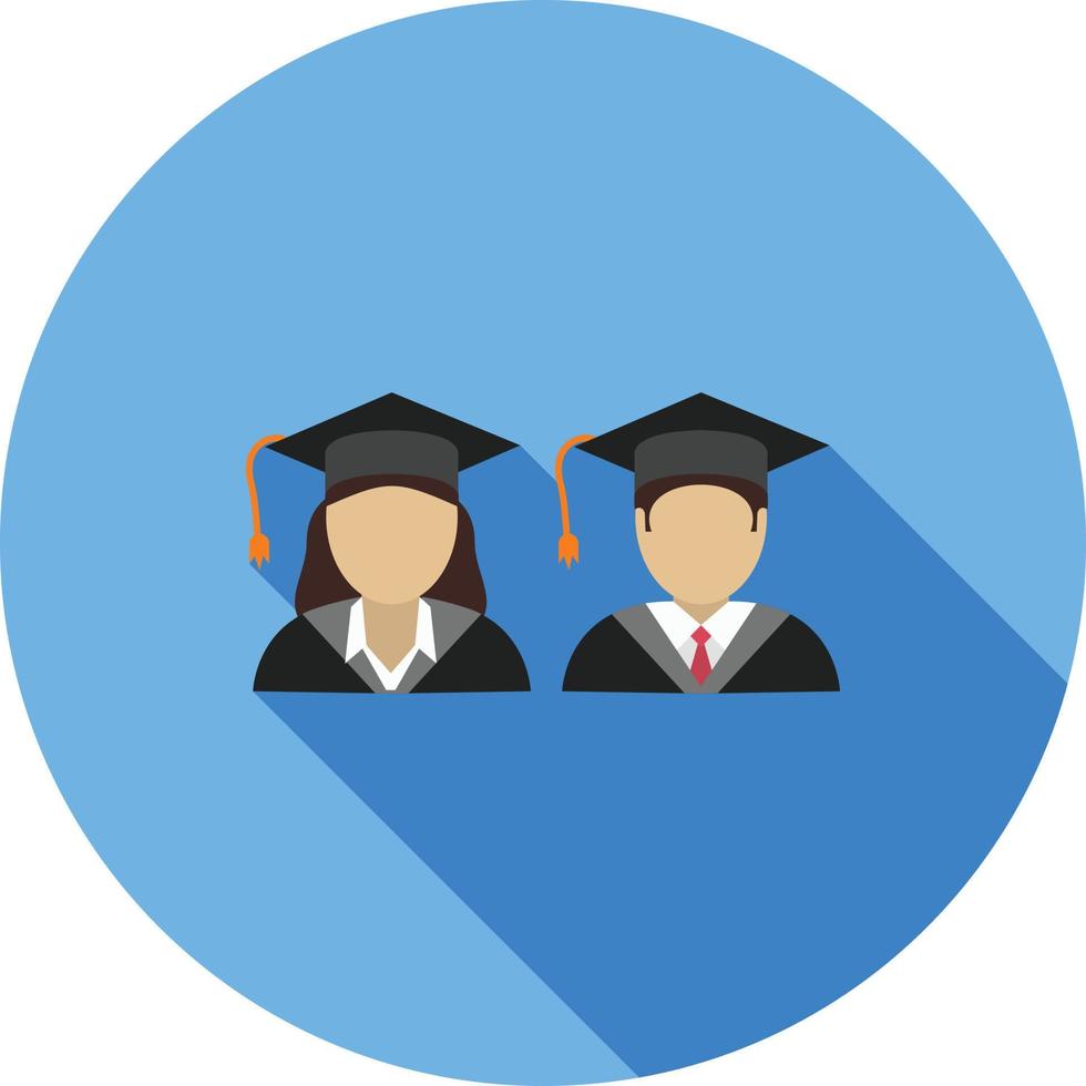 Graduates Flat Long Shadow Icon vector