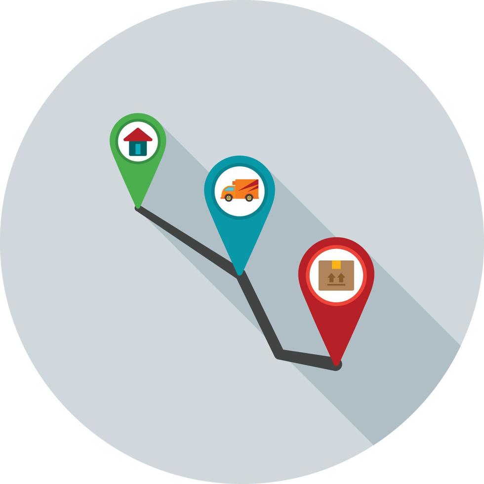 Reaching Destination Flat Long Shadow Icon vector