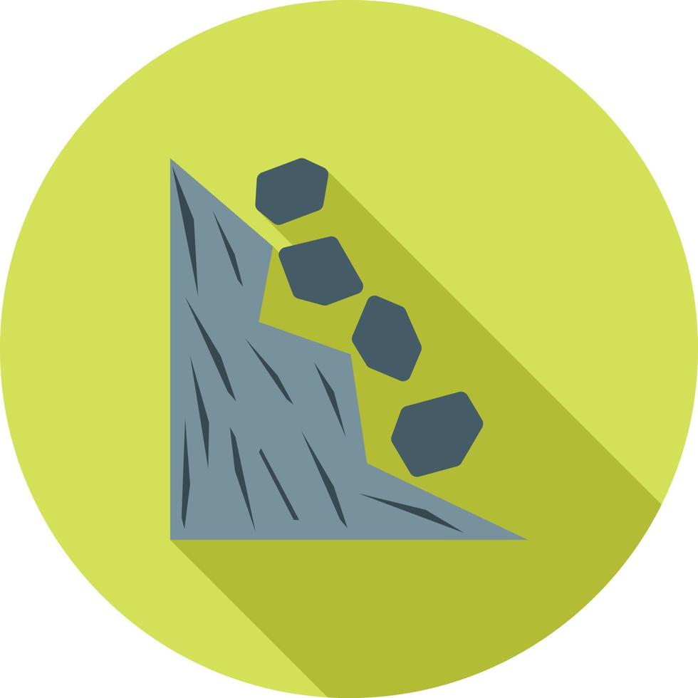 Rocks Falling Flat Long Shadow Icon vector