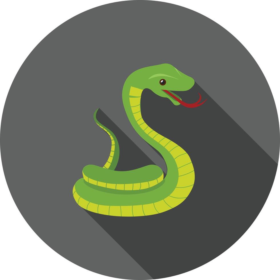 serpiente plana larga sombra icono vector