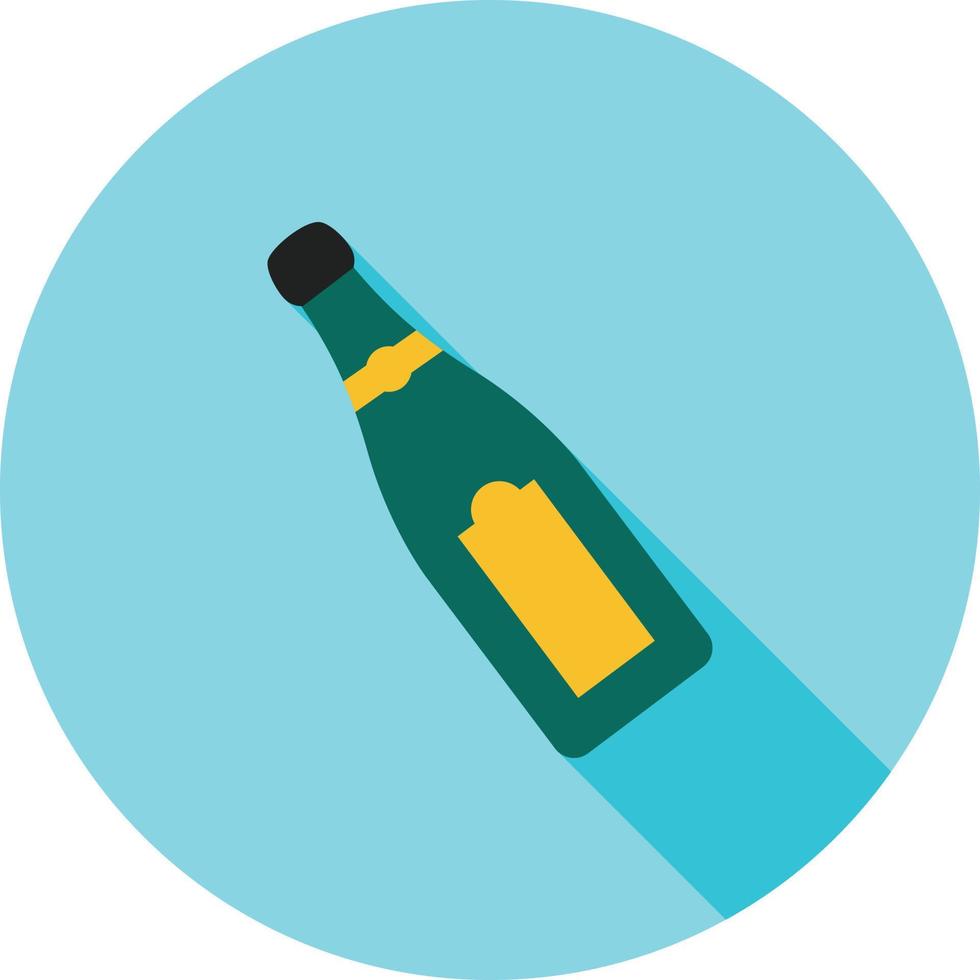 Champagne bottle Flat Long Shadow Icon vector