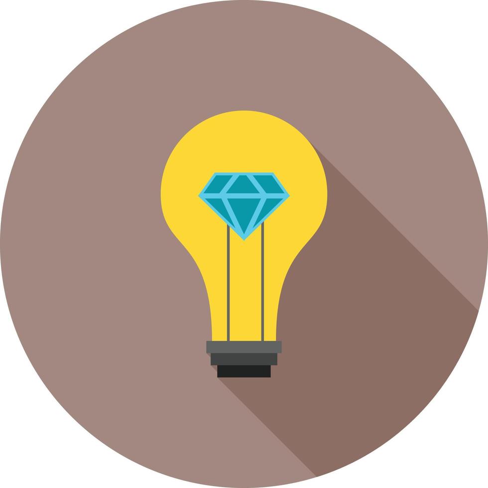 brillante idea plana larga sombra icono vector