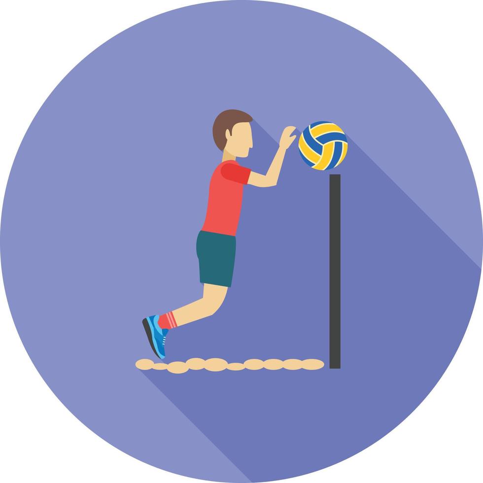 Beach Volleyball Flat Long Shadow Icon vector