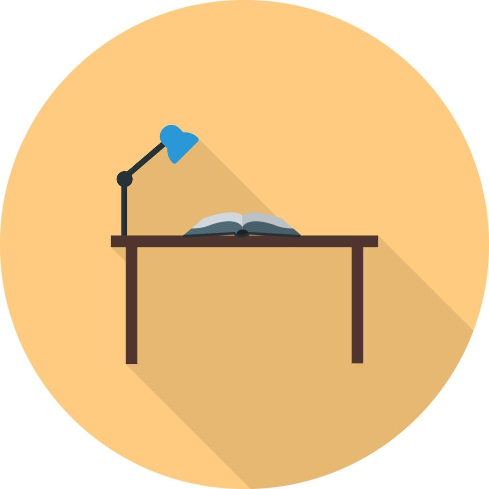 Study Desk I Flat Long Shadow Icon vector