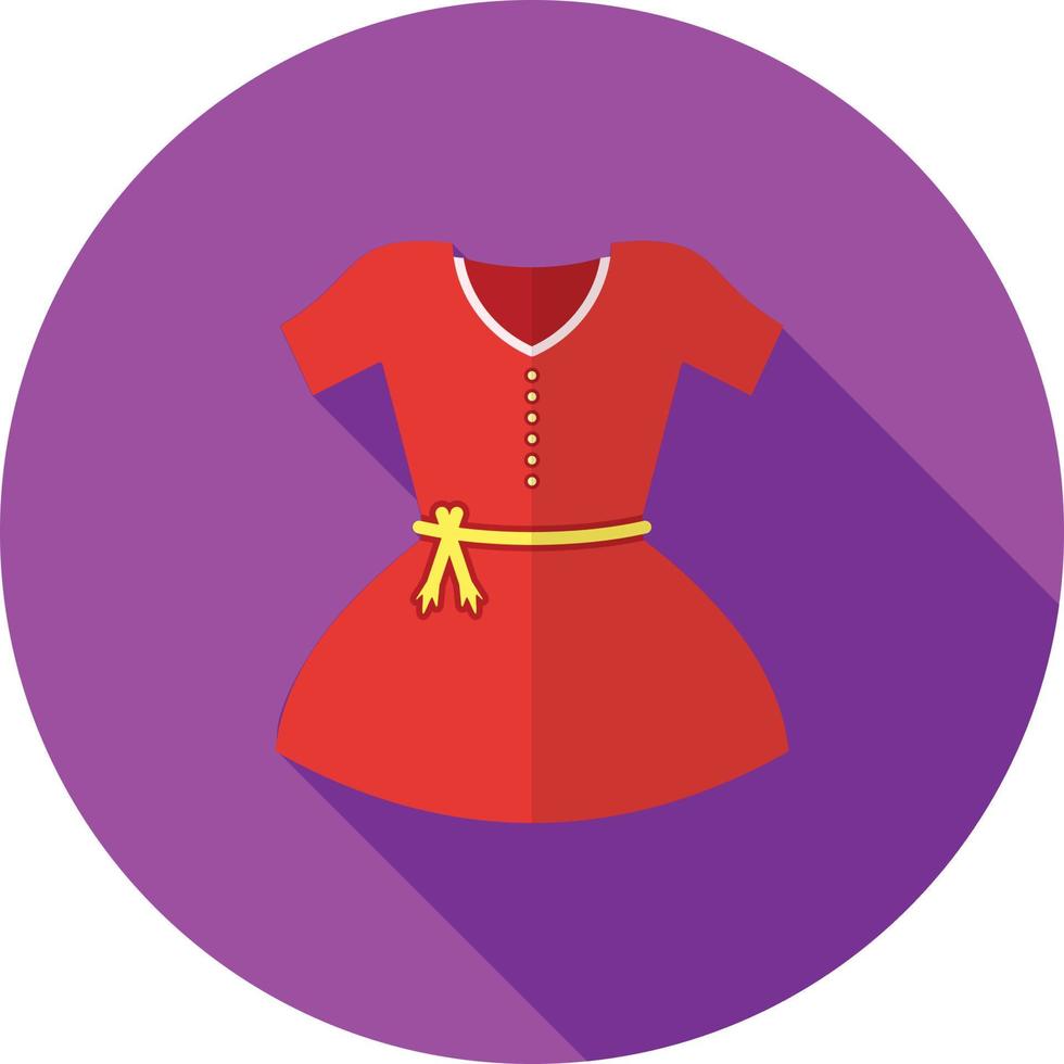 vestido plano larga sombra icono vector