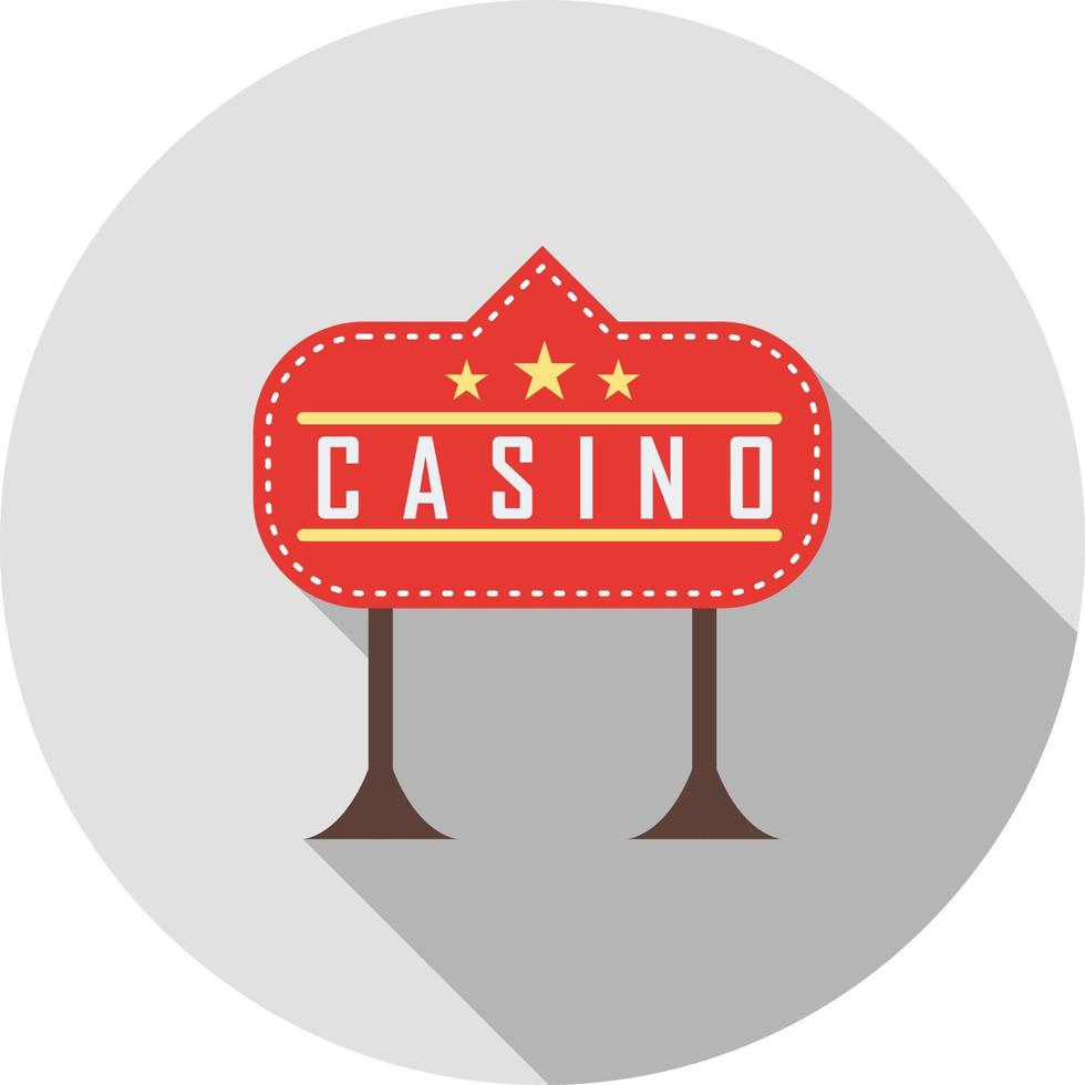 Casino Sign Flat Long Shadow Icon vector