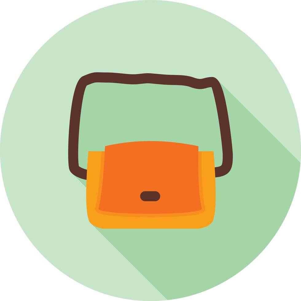 Shoulder Bag Flat Long Shadow Icon vector