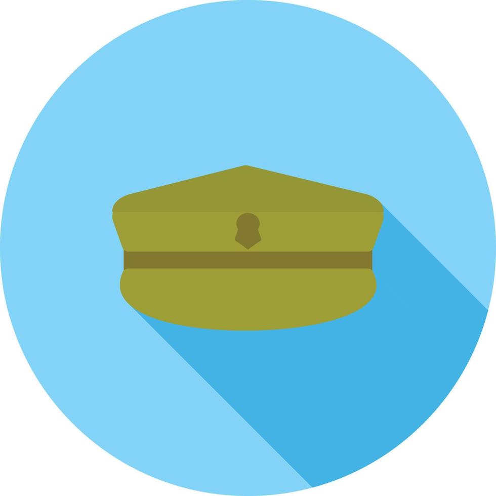 Military Hat Flat Long Shadow Icon vector