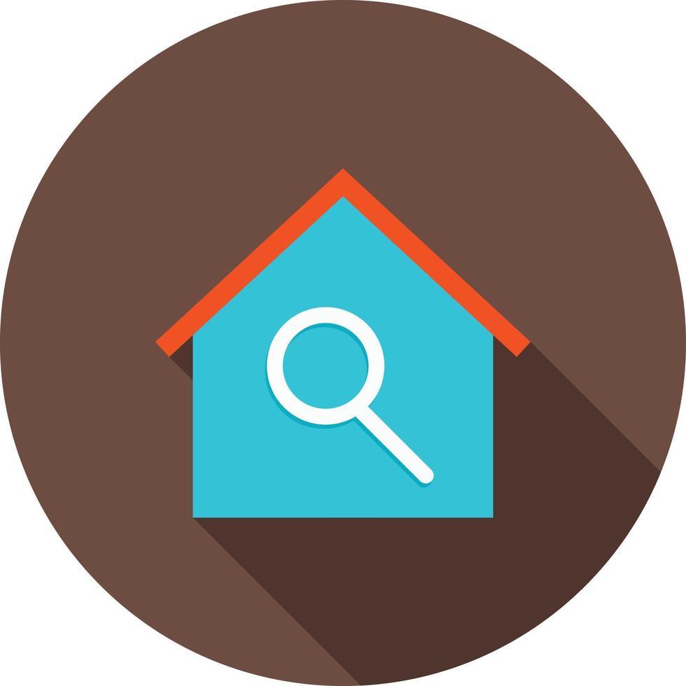 House Search Flat Long Shadow Icon vector