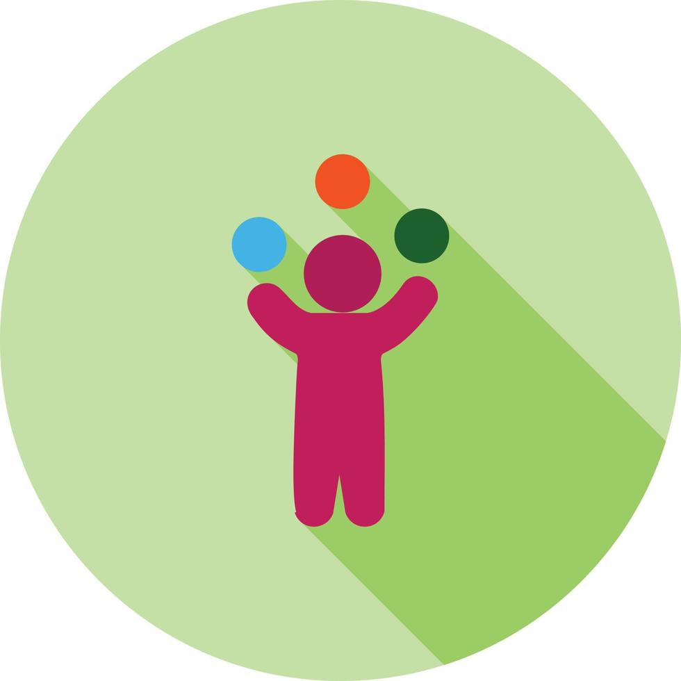 Juggling Balls Flat Long Shadow Icon vector
