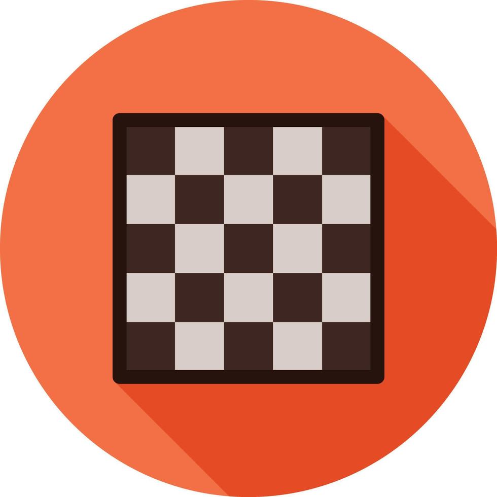 icono de sombra larga plana de tablero de ajedrez vector