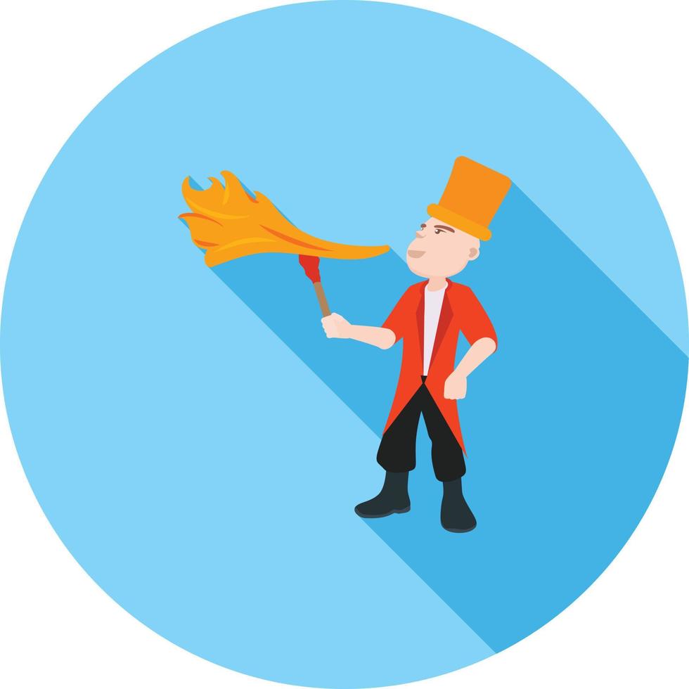 Spitting Fire Flat Long Shadow Icon vector