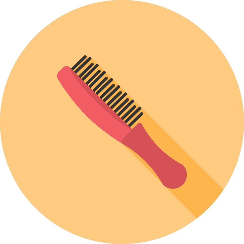 Hair Brush Flat Long Shadow Icon vector