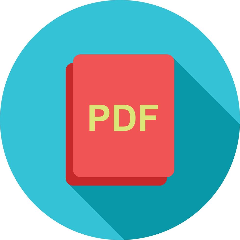 Picture as PDF Flat Long Shadow Icon vector