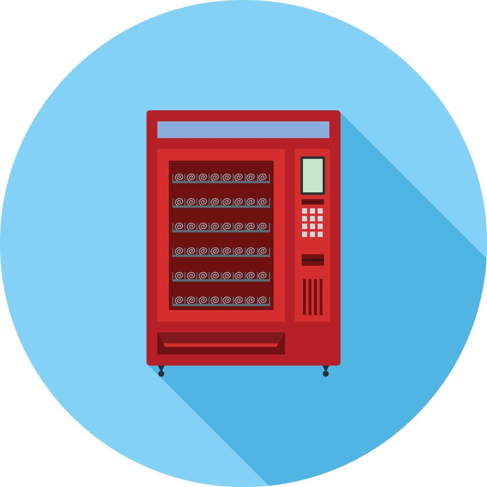 Vending Machine Flat Long Shadow Icon vector