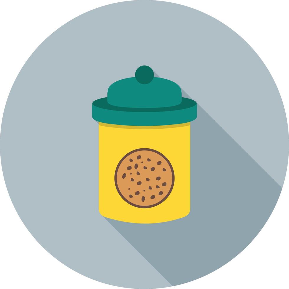 Cookie Jar Flat Long Shadow Icon vector