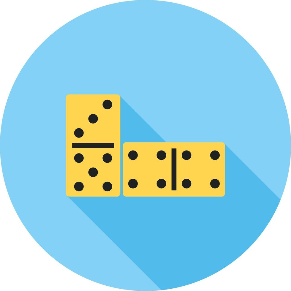 Domino Game Flat Long Shadow Icon vector