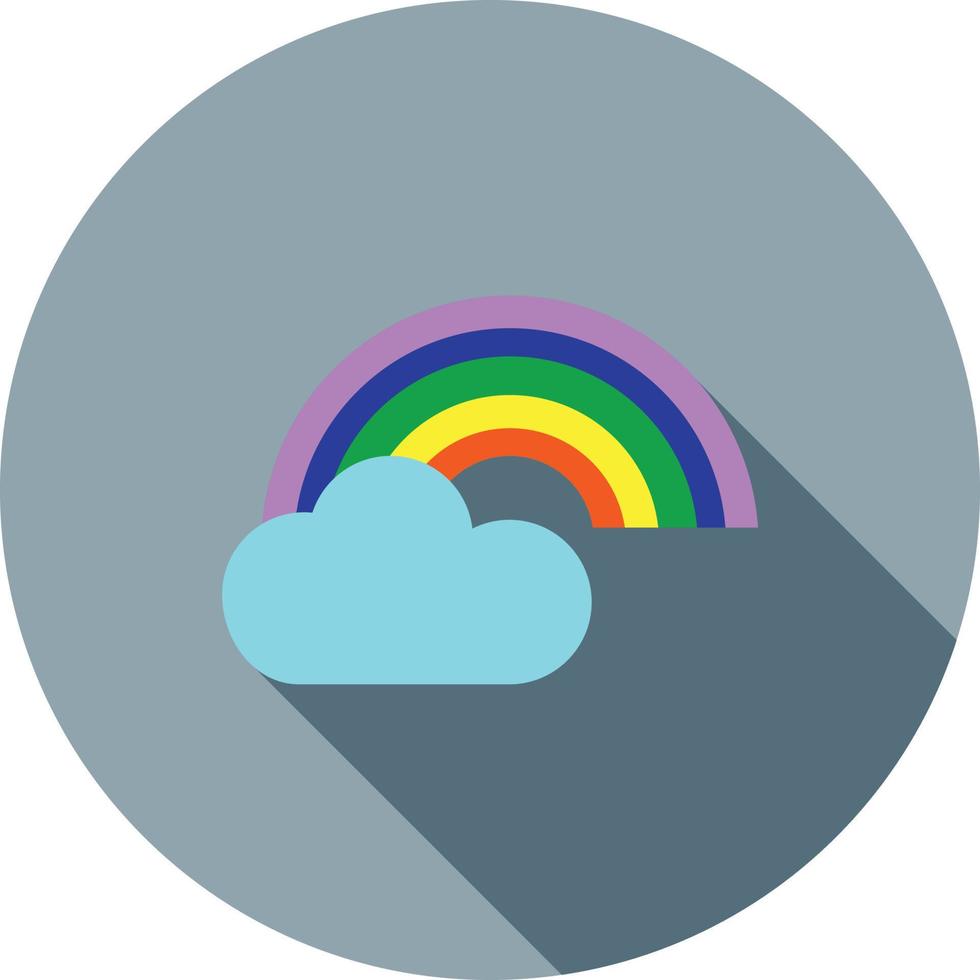 Rainbow Flat Long Shadow Icon vector