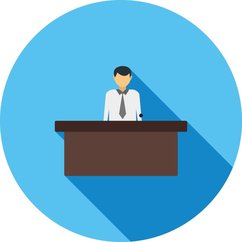 Receptionist Flat Long Shadow Icon vector