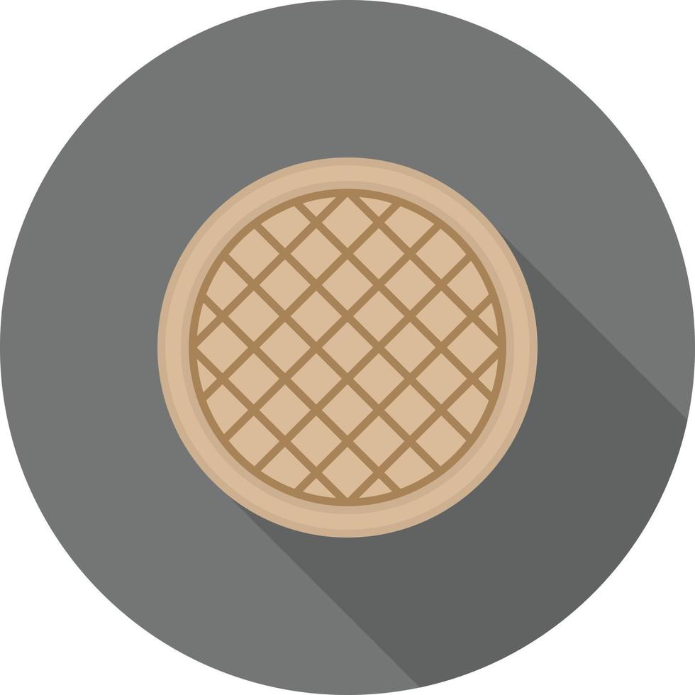 icono de sombra larga plana de waffle vector