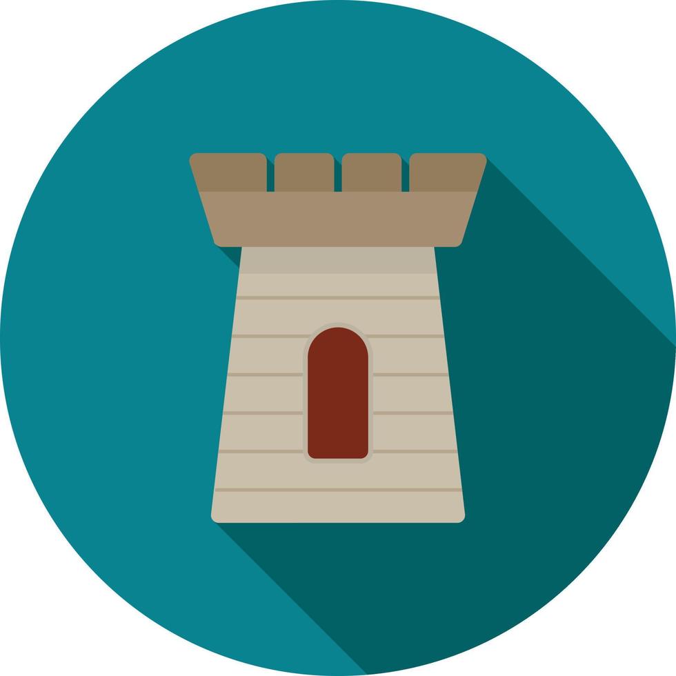 Castle Flat Long Shadow Icon vector