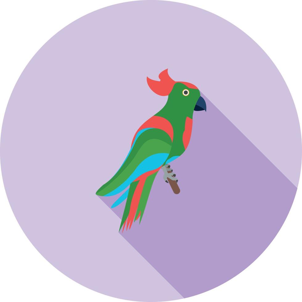 Parrot Flat Long Shadow Icon vector