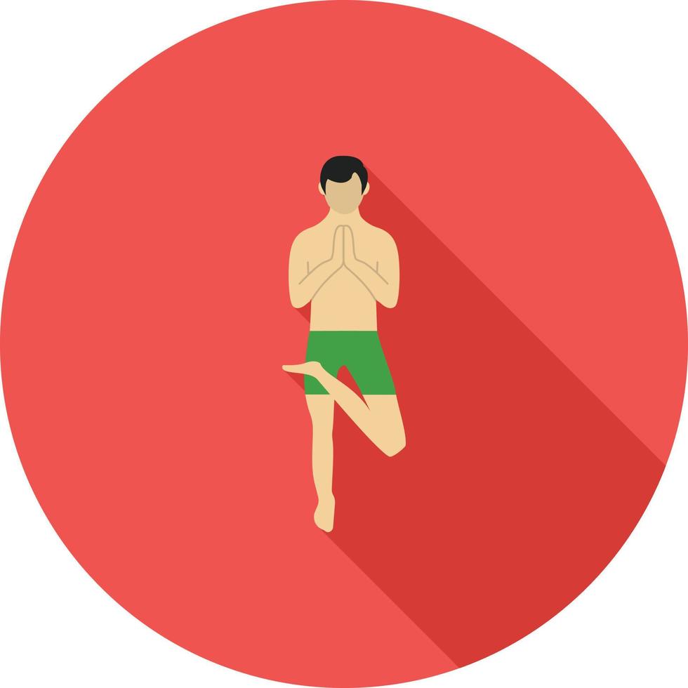 Tree Pose Left Flat Long Shadow Icon vector