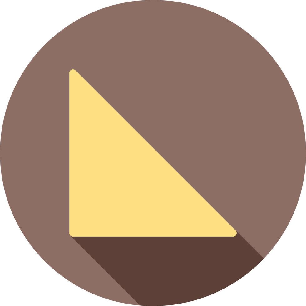 Right angle Traingle Flat Long Shadow Icon vector