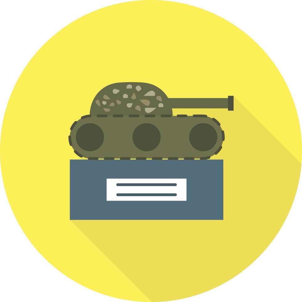 Tank Exhibit Flat Long Shadow Icon vector
