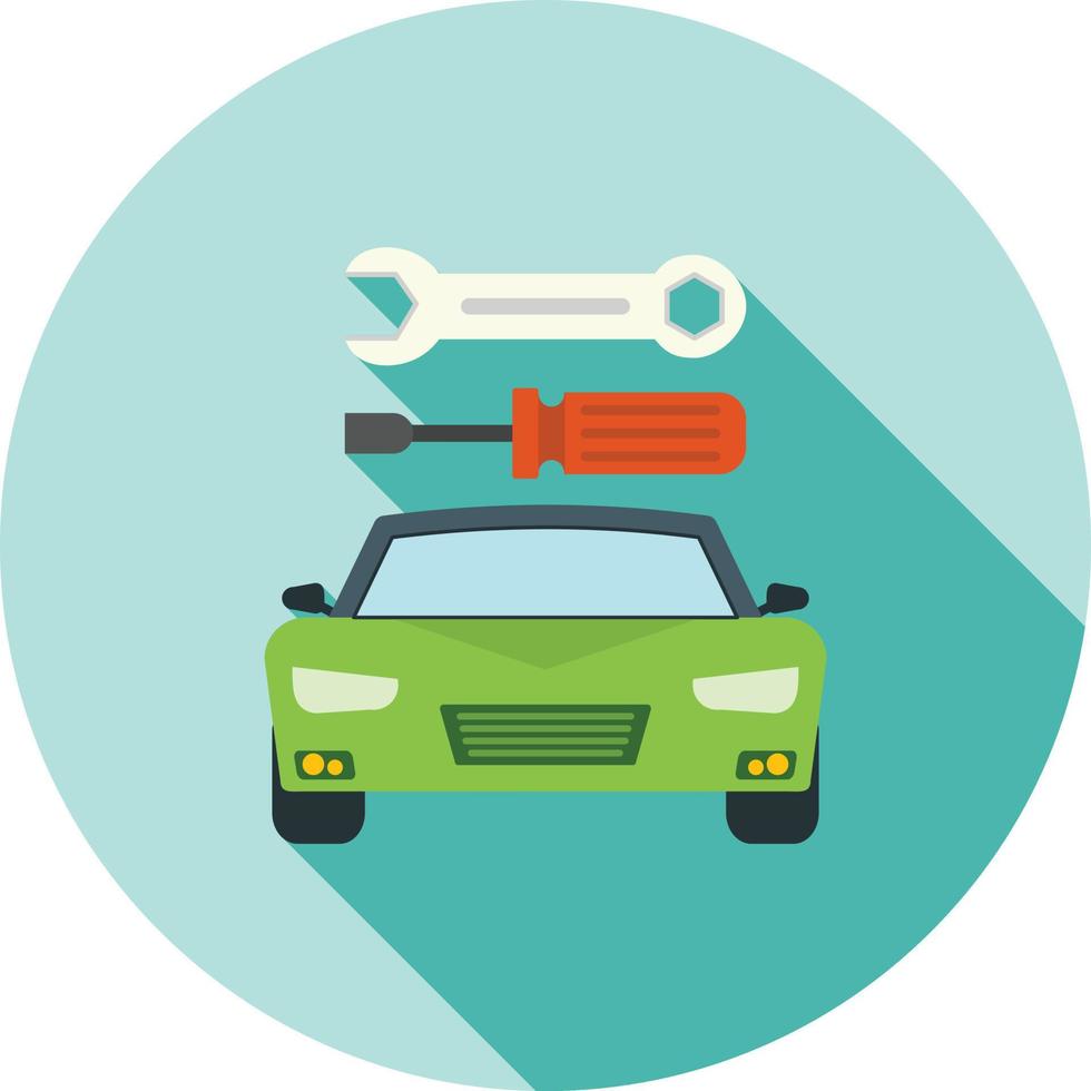 Car Repair II Flat Long Shadow Icon vector