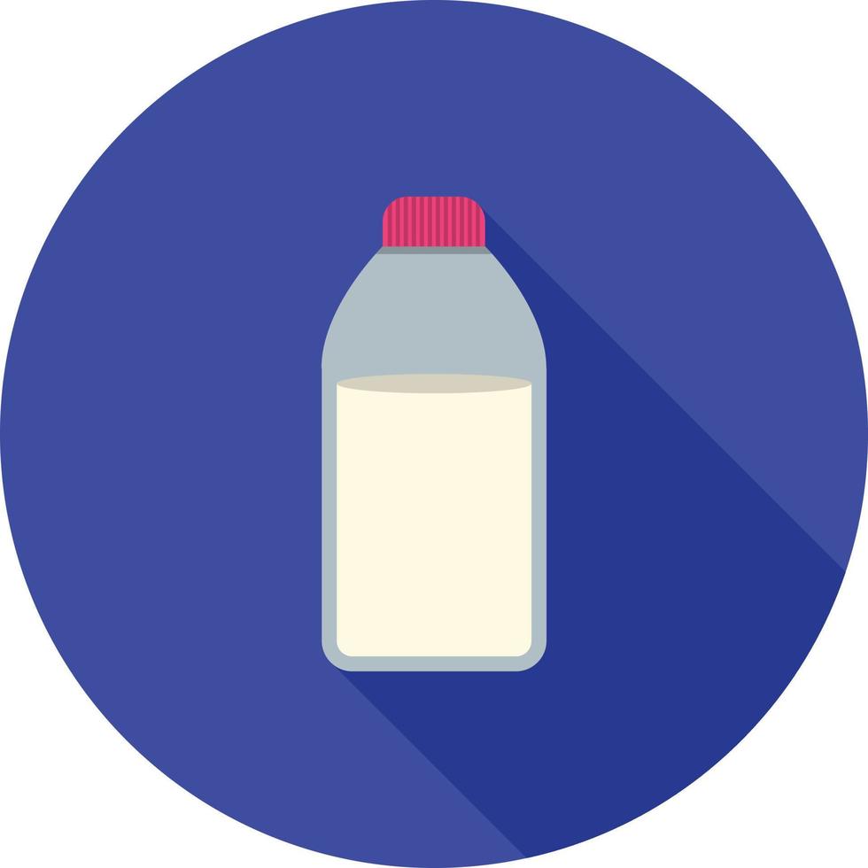 icono de sombra larga plana de botella de leche vector