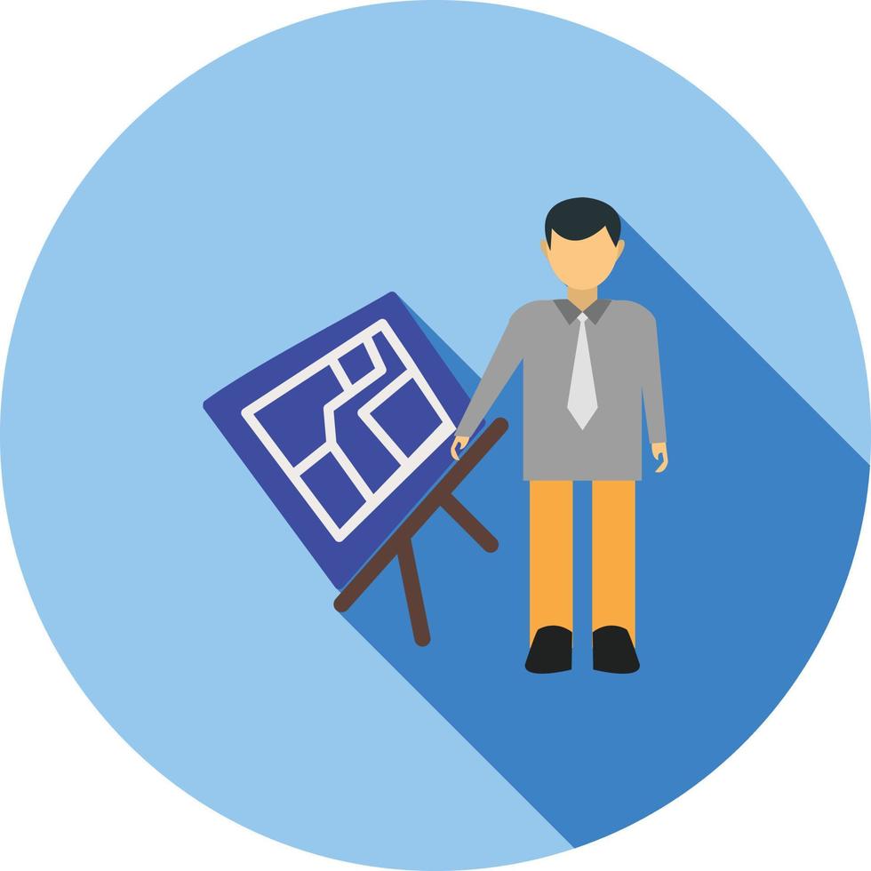 Architect Flat Long Shadow Icon vector