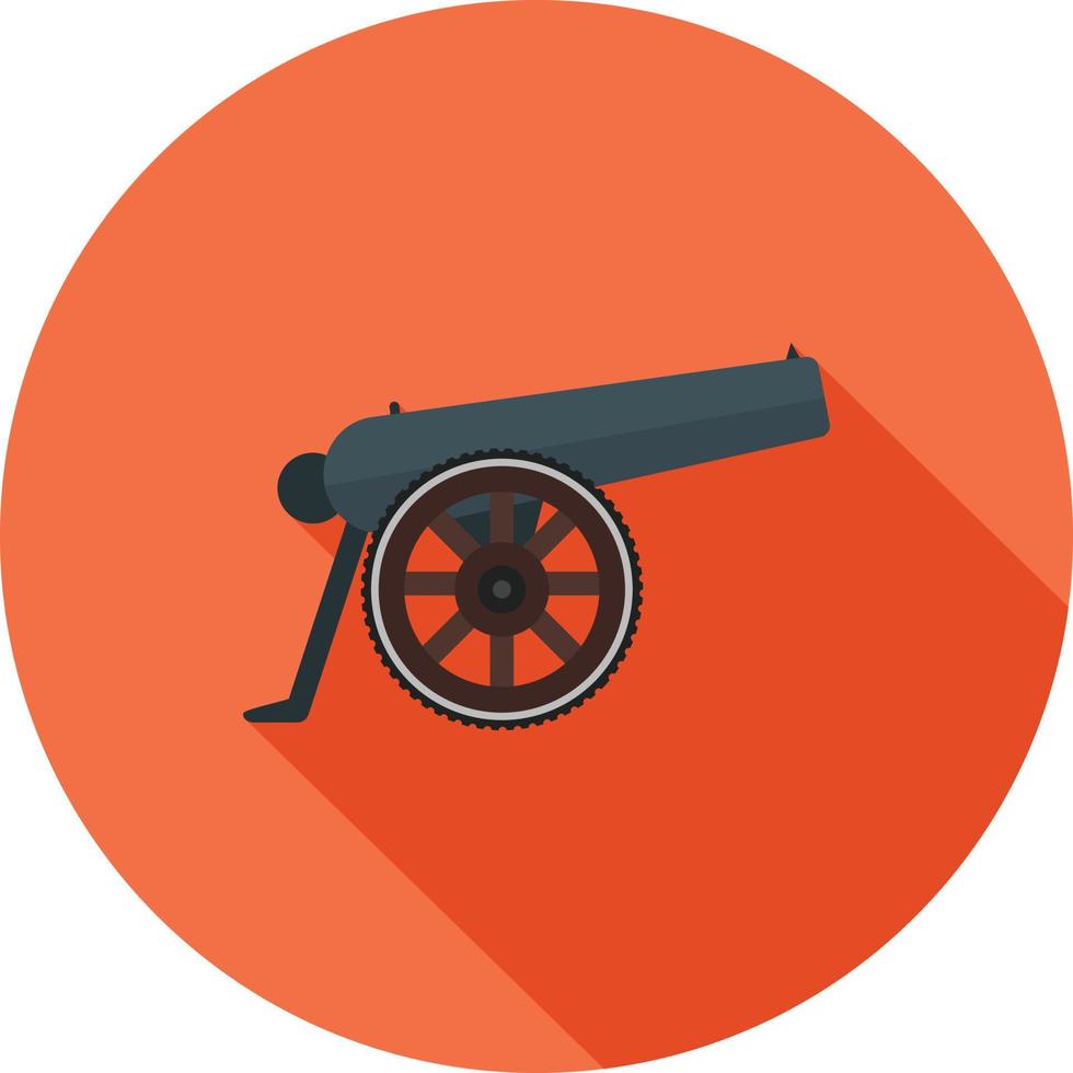 Cannon Flat Long Shadow Icon vector
