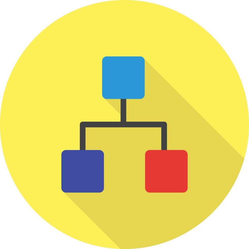 Settings Ethernet Flat Long Shadow Icon vector