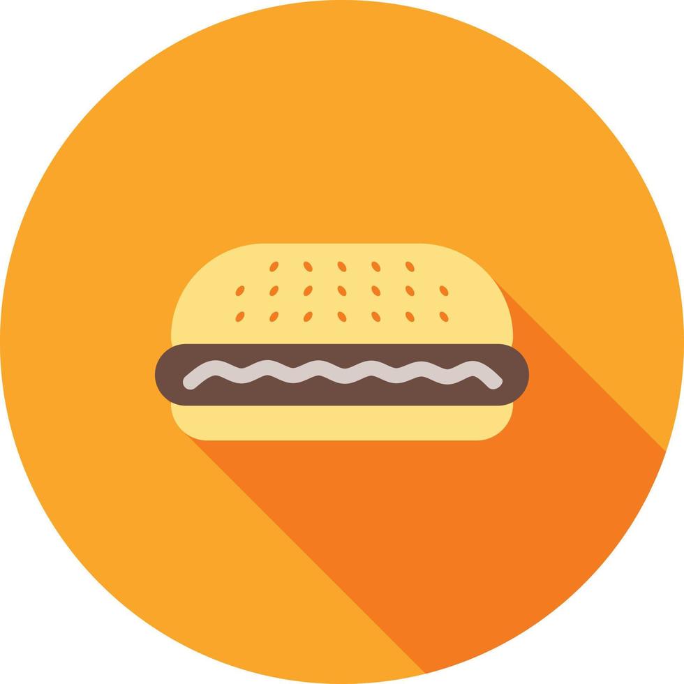 Burger Flat Long Shadow Icon vector