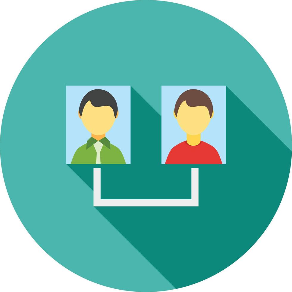 Connected Users I Flat Long Shadow Icon vector