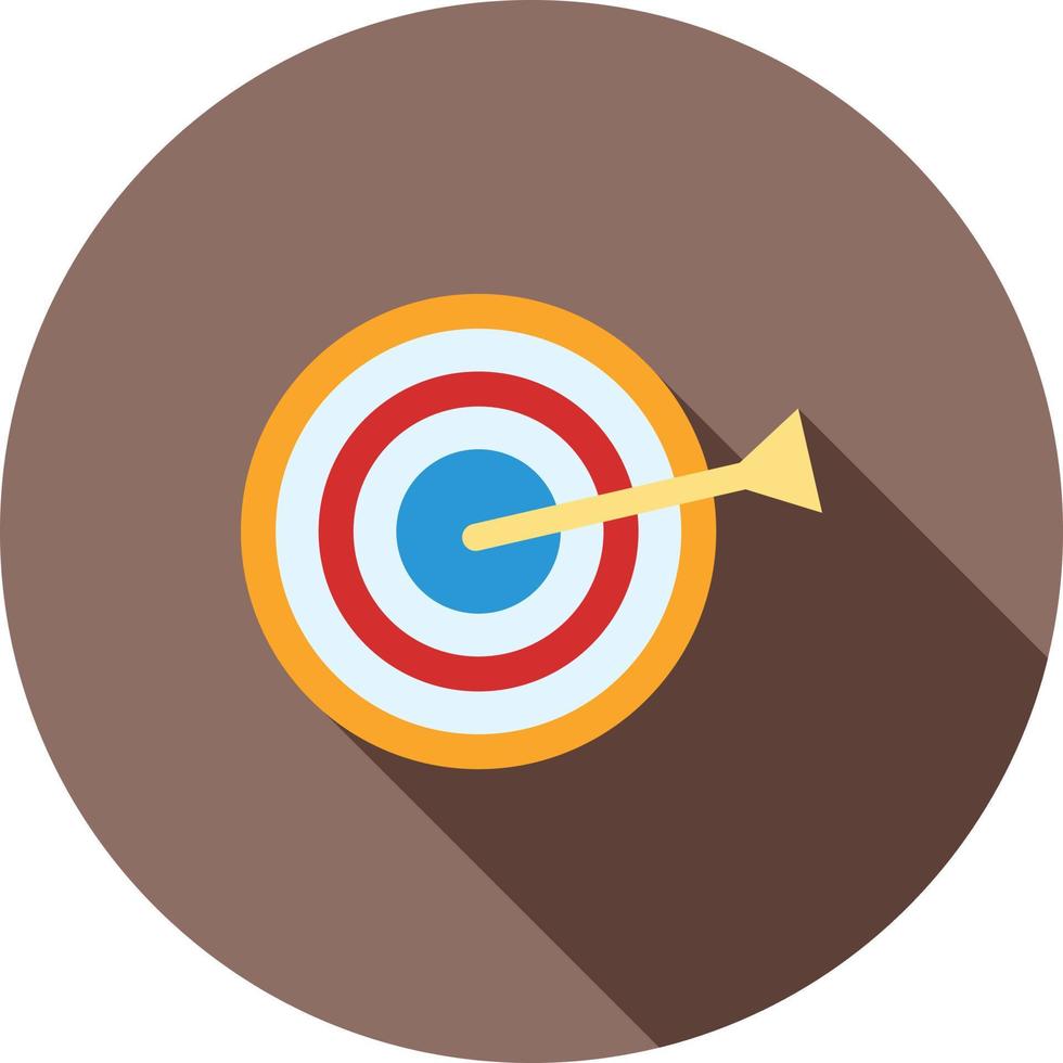 Dartboard Flat Long Shadow Icon vector