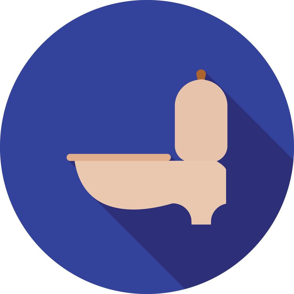 Toilet Seat Flat Long Shadow Icon vector