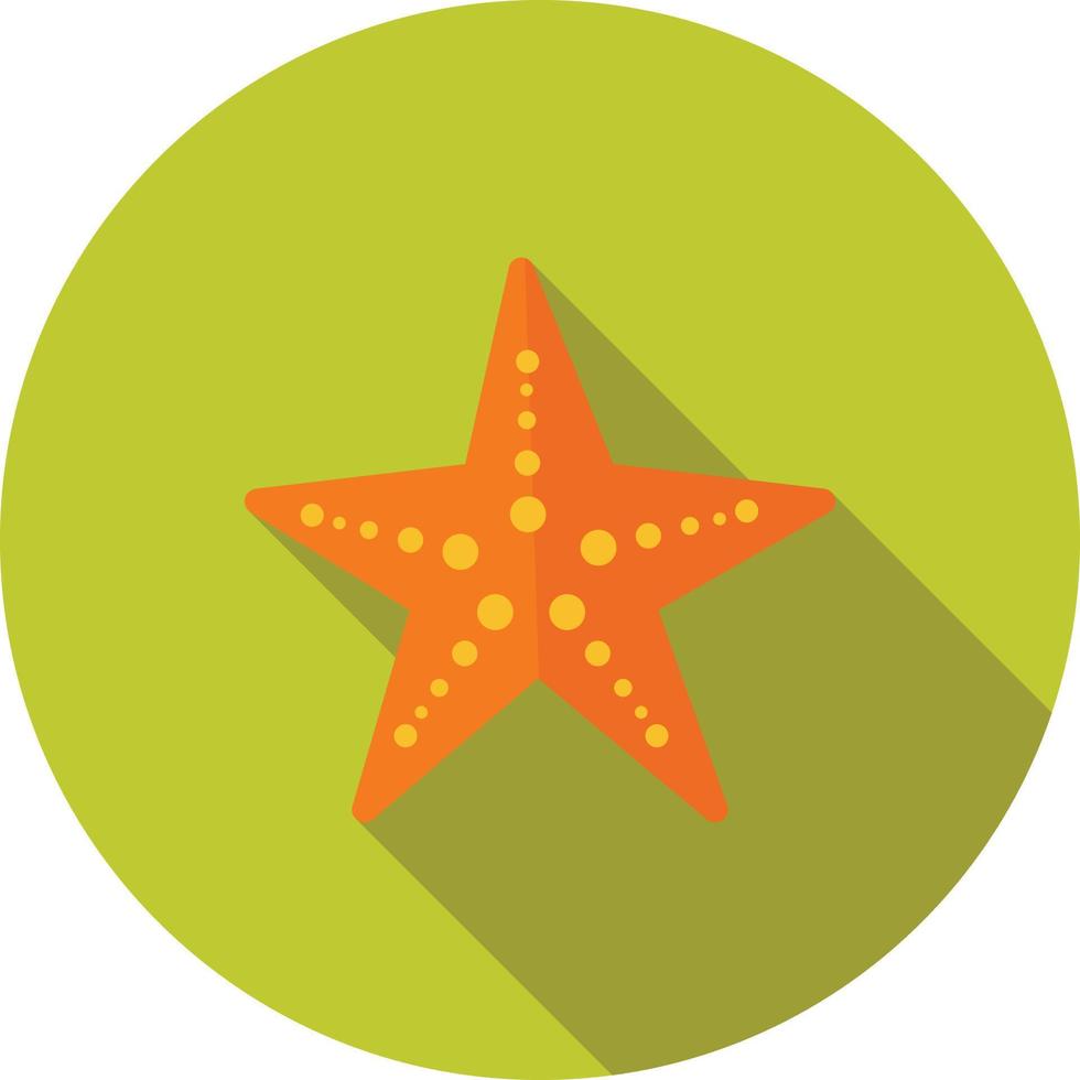 Starfish Flat Long Shadow Icon vector