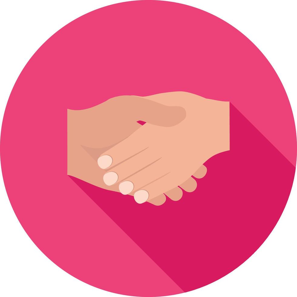 Handshake Flat Long Shadow Icon vector