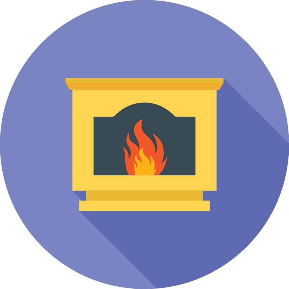 icono de sombra larga plana de horno de carbón vector