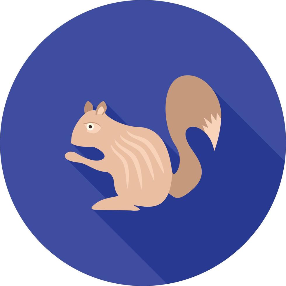 Squirrel Flat Long Shadow Icon vector